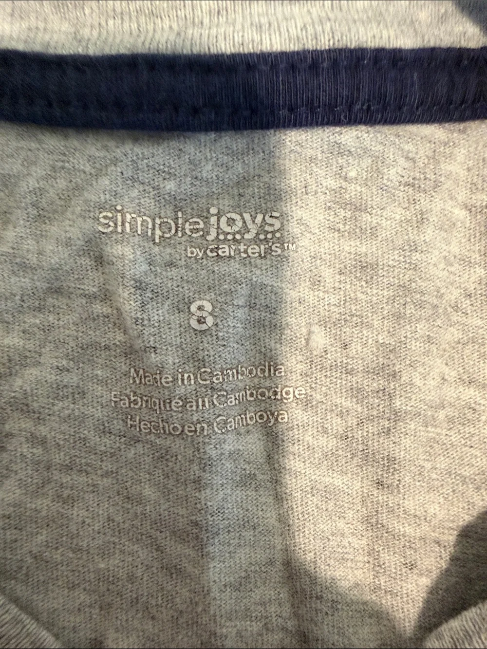 SIMPLE JOYS BY CARTERS Blue & Gray Boys Kids Tees size 8 Lot of 2